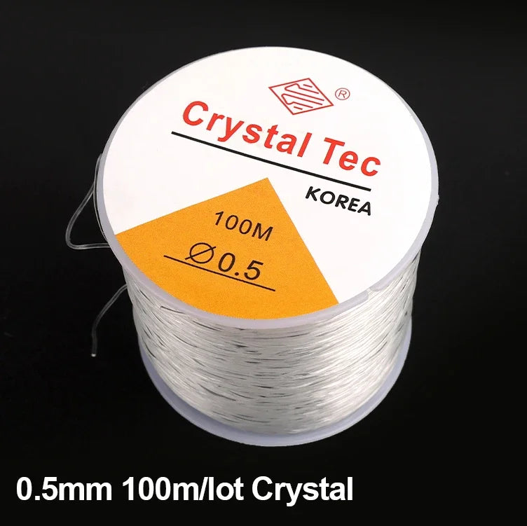 100m Strong Elastic Crystal Beading Thread Cord Jewelry Making Necklace Bracelet String Stretchable Thickness 0.5-1mm