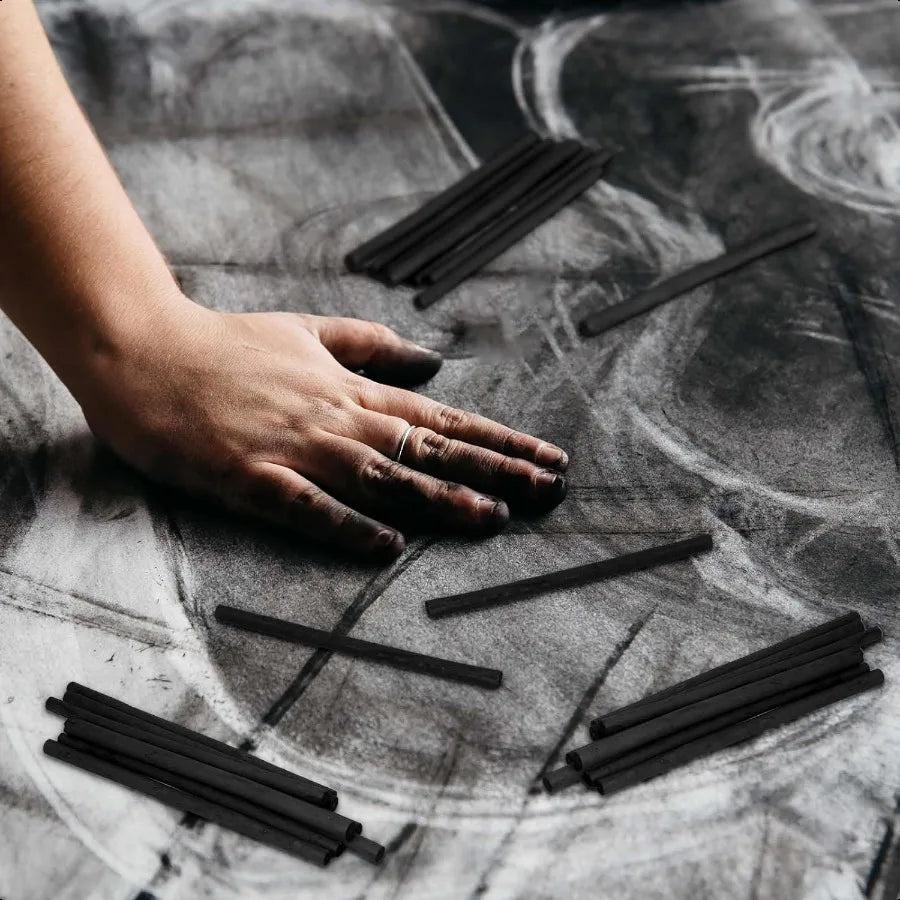 Gueevin 50 Pcs Willow Charcoal Sticks Perfect for Sketching Drawing Shading and Fine