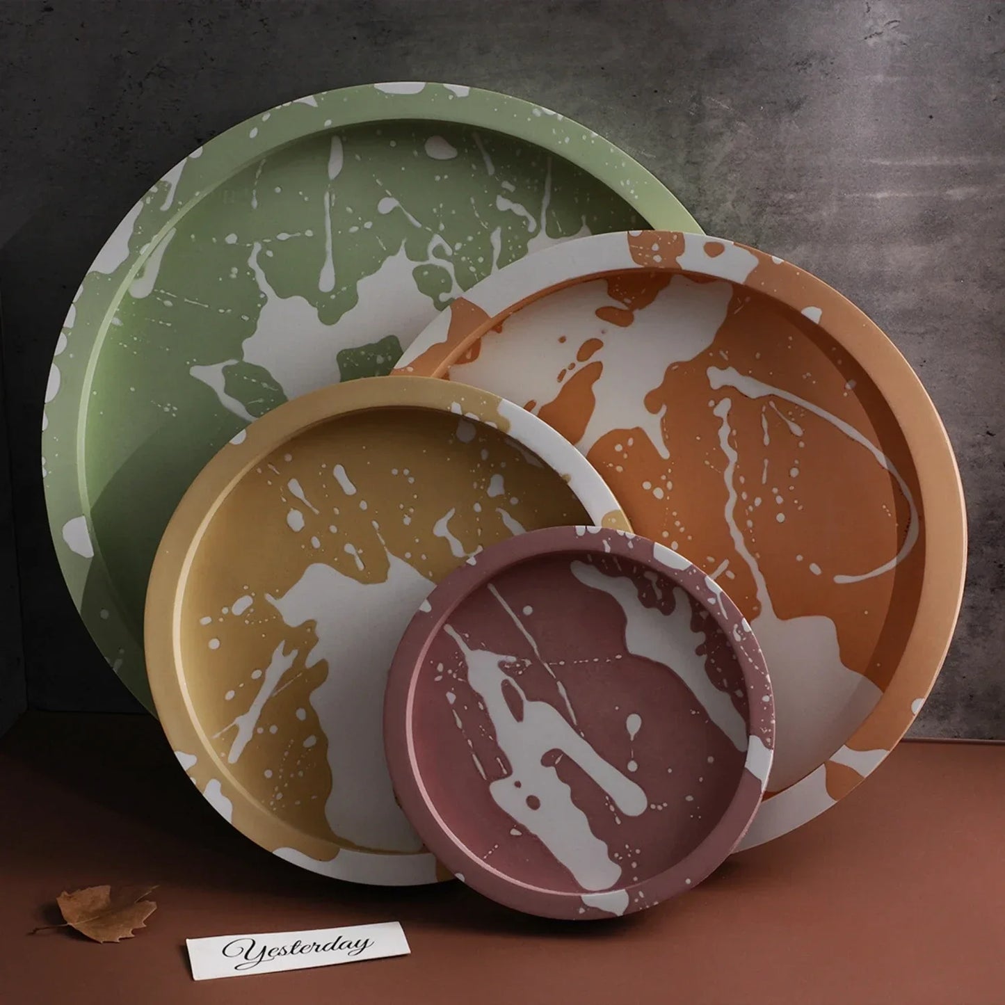Round Tray Clay Silicone Molds Storage Plate Epoxy Resin Jewelry Display Flowerpot Candle Holder Concrete