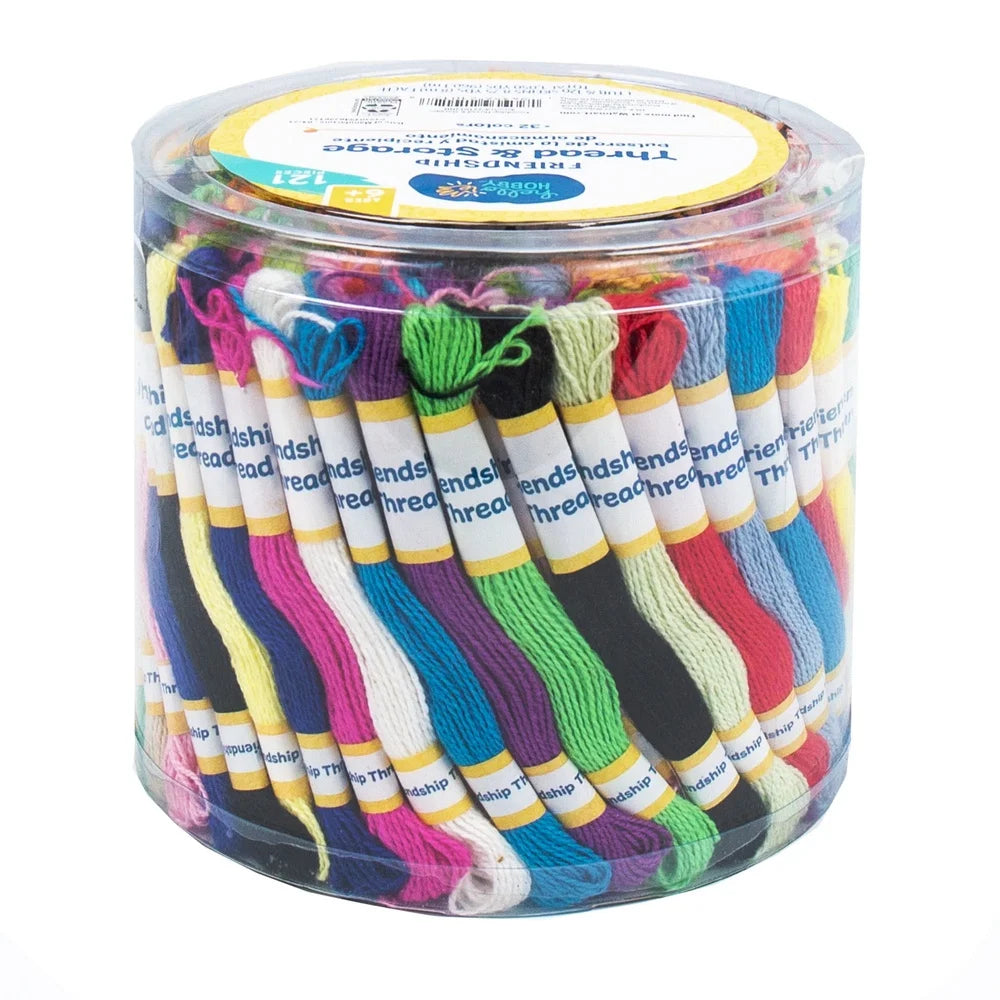 Multicolor Friendship Thread Kit 121 Pieces DIY Bracelet Making Storage Tub with Project Guide All Ages Fun Crafting