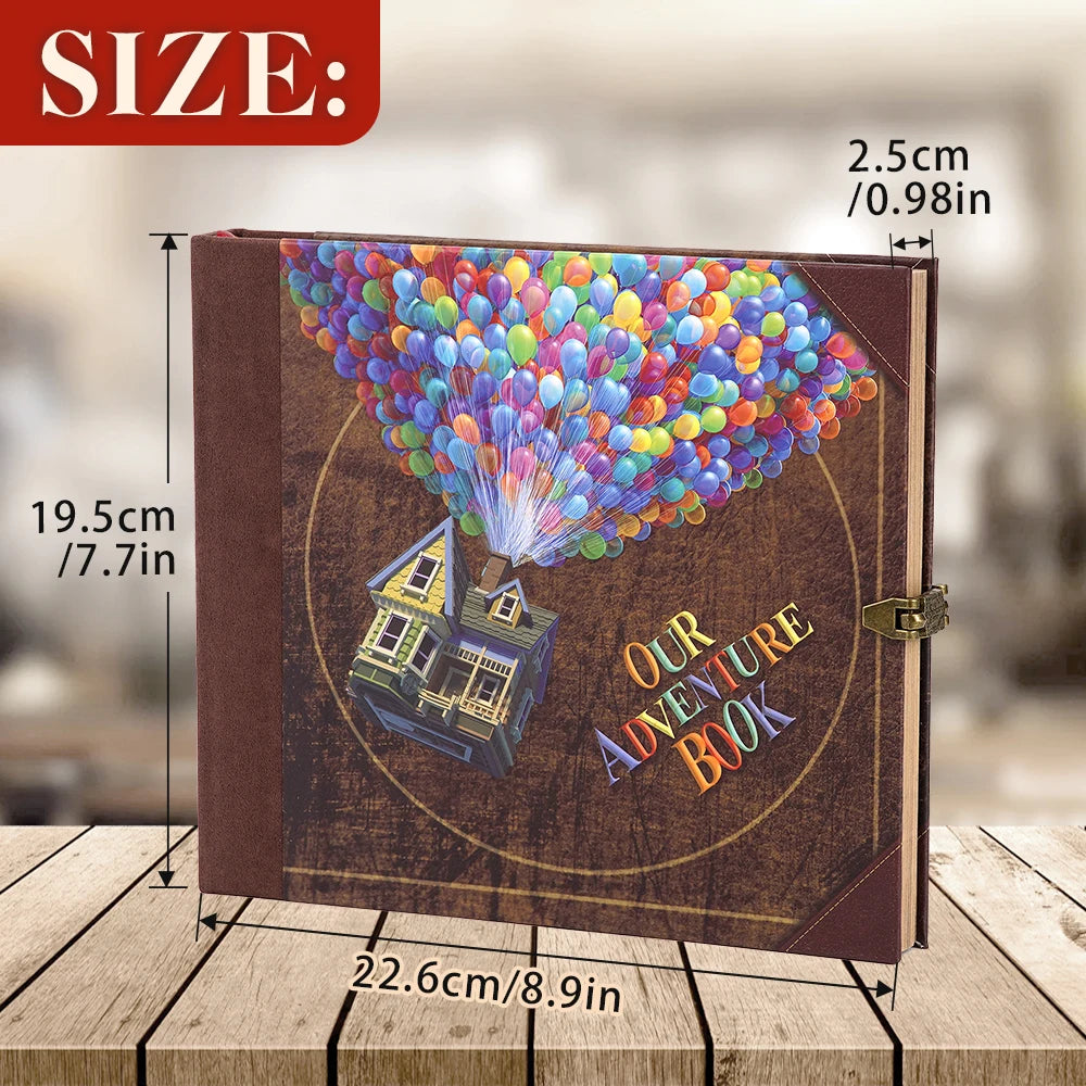 22*19.5cm 146 Page Retro Kraft Album DIY Handmade Scrapbook Balloon/text style