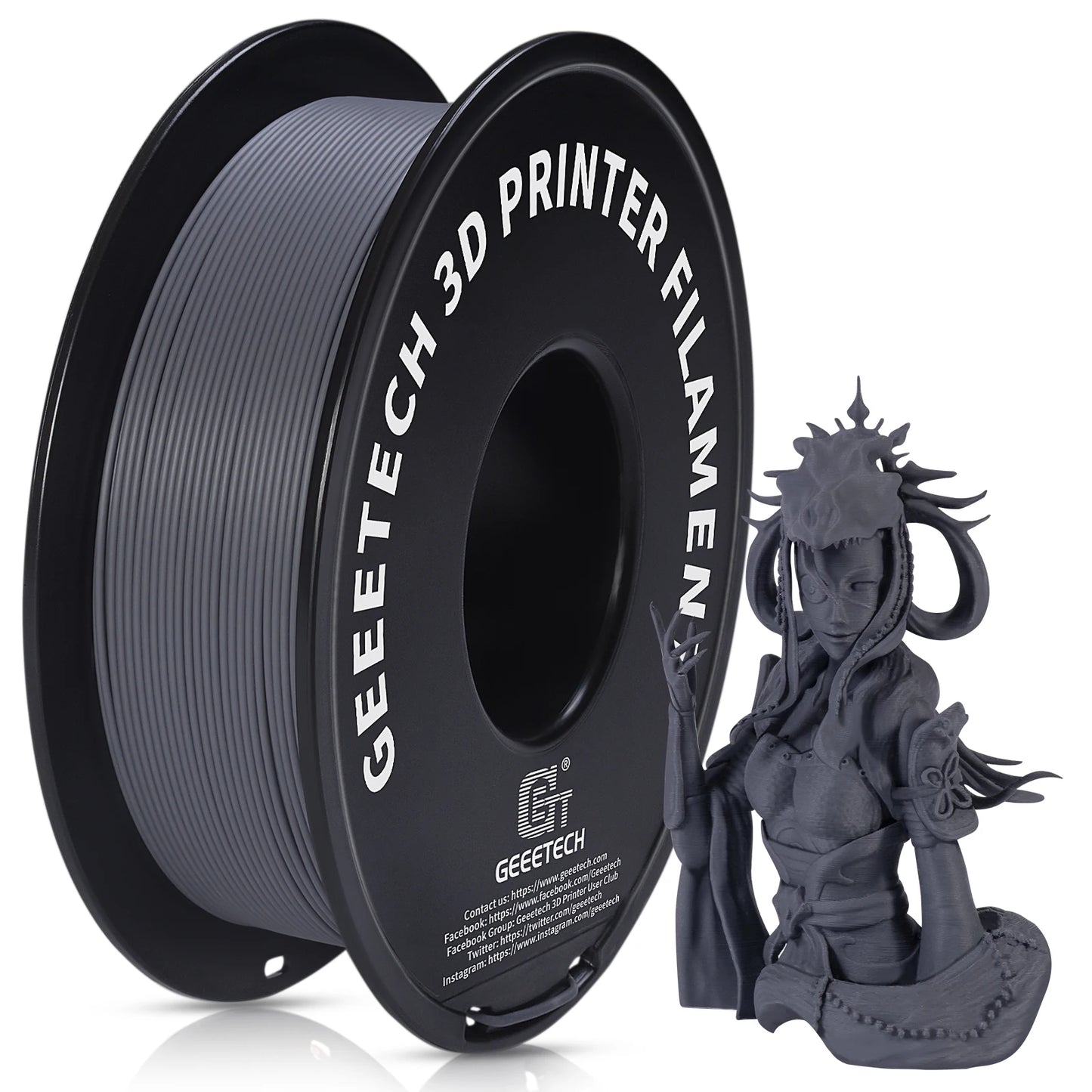 Geeetech Matte Filament PLA 1.75mm 1kg Spool (2.2lbs), 3d printer Material polylactic acid, frosted texture, Vacuum packaging