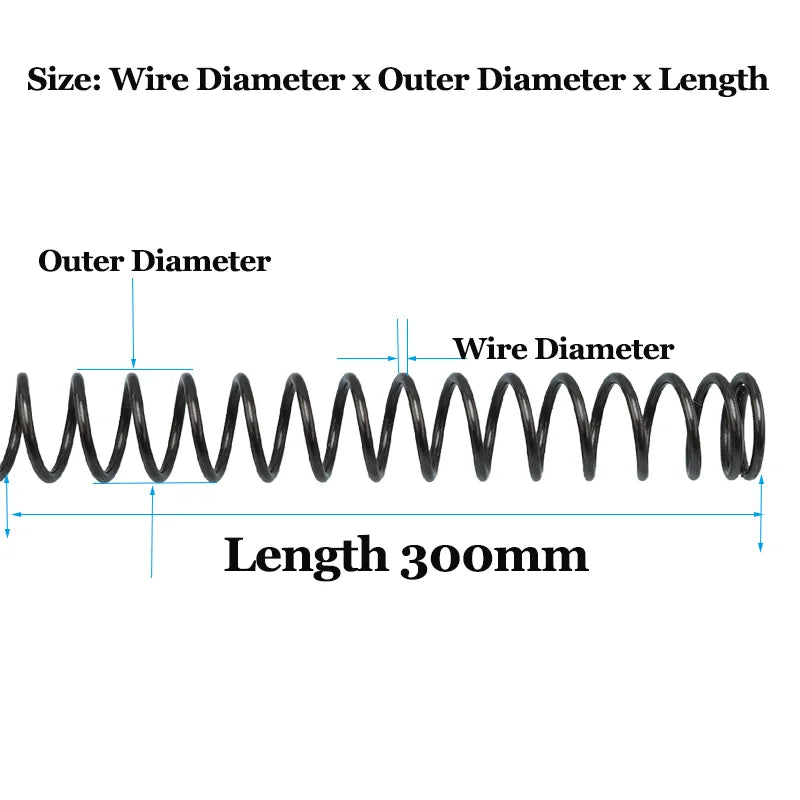 300mm Compression Spring Wire Dia 0.8/1.0/1.2/1.5mm 65 Mn Manganese High Carbon Steel Y-shaped Soft Pressure Return Long Springs