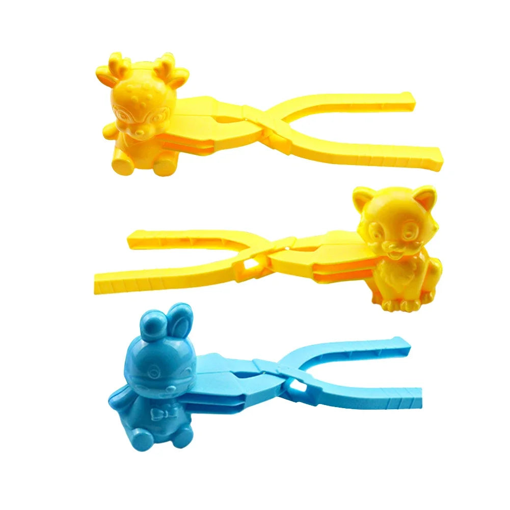 Cartoon Snow Mold with Handle Clay Ball Maker Plastic Creative Snowballs Mold