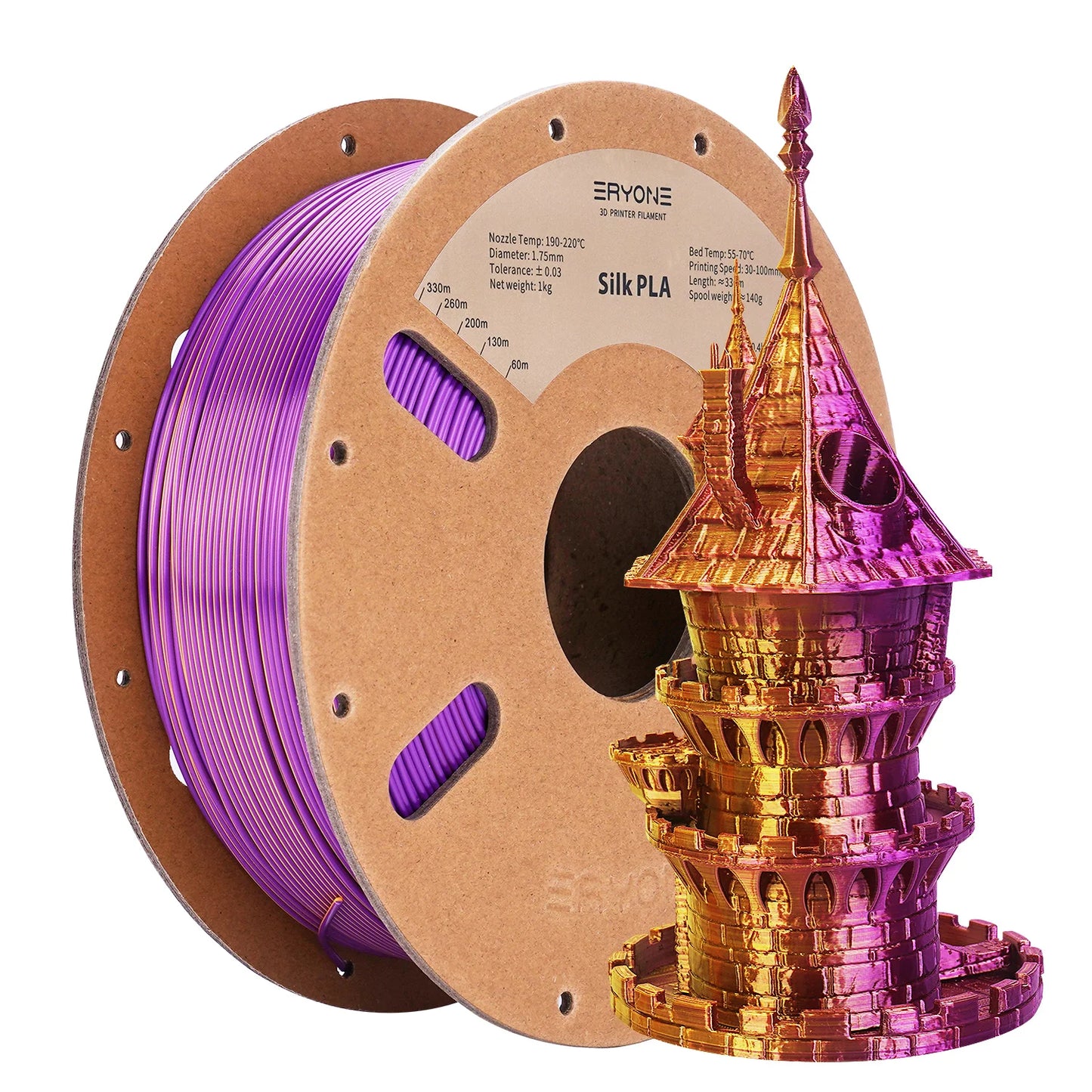 ERYONE Dual Color Series Silk PLA And Matte PLA 1KG 1.75mm Diameter High Quality Filament For FDM 3D Printing