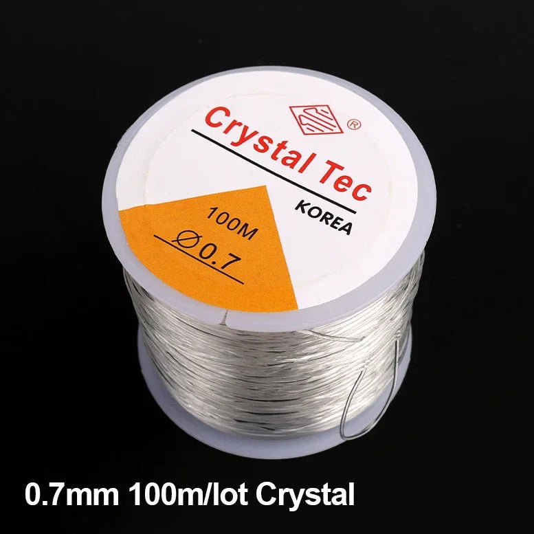100m Strong Elastic Crystal Beading Thread Cord Jewelry Making Necklace Bracelet String Stretchable Thickness 0.5-1mm