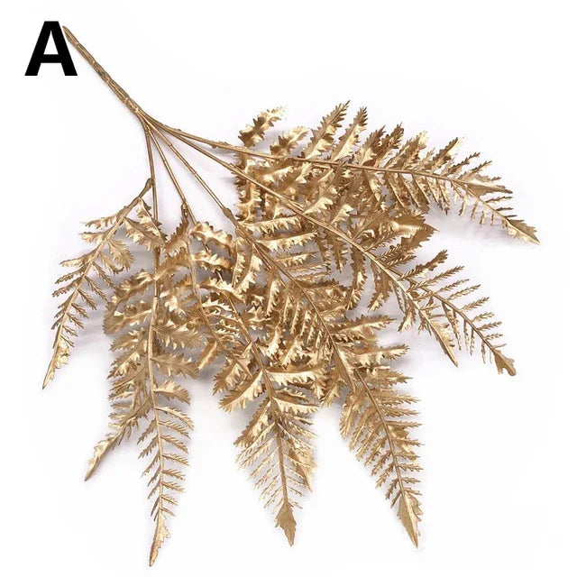 Simulation Leaf Wreath Artificial Plant Gold Silver Artificial Flower