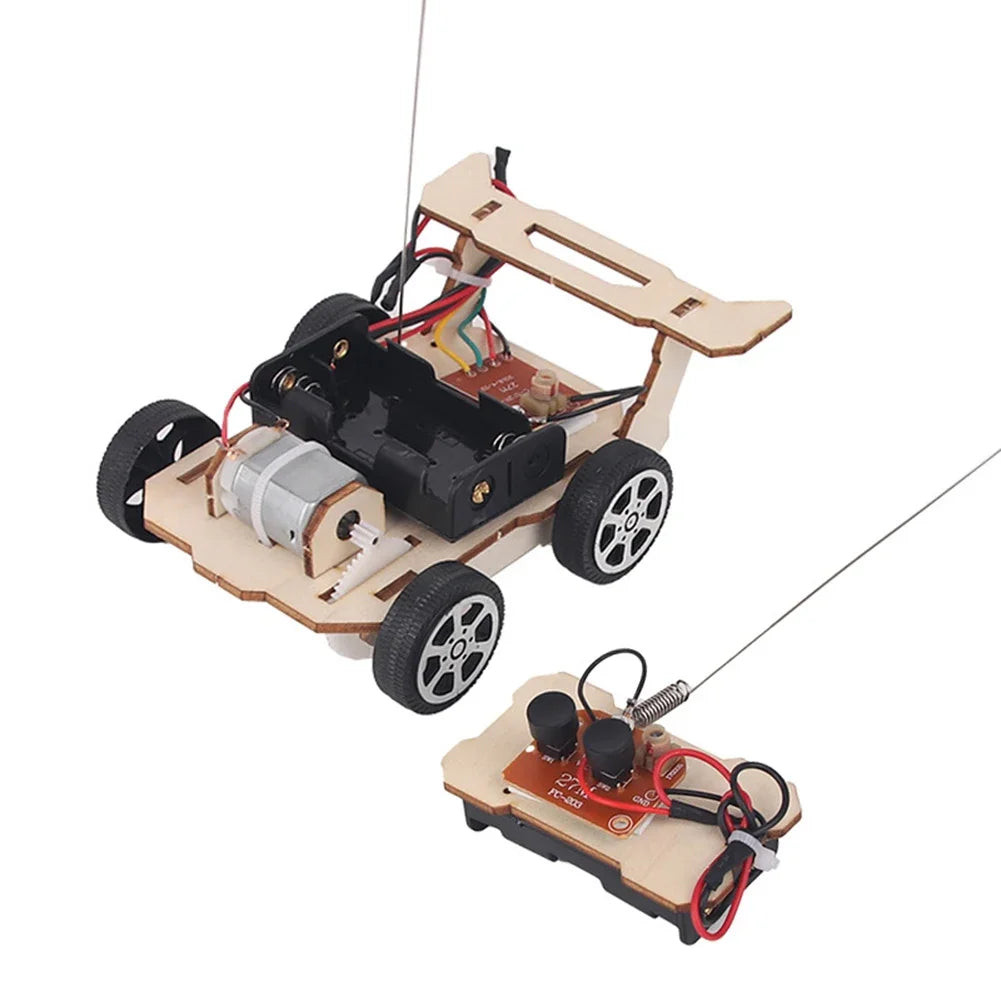 Wooden RC Car Kit DIY Vehicle Model Teaching Learning STEM Project