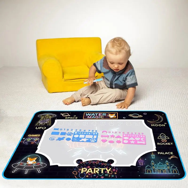 Water Painting Mat Repeated Graffiti Coloring Dust-Free 80x60cm Drawing Doodling Mat