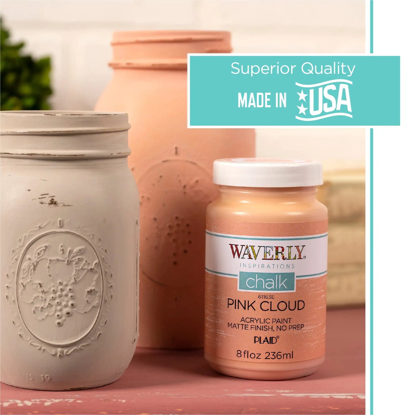 (2 pack) Waverly Inspirations Chalk Paint, Ultra Matte, Hazelnut, 8 fl oz