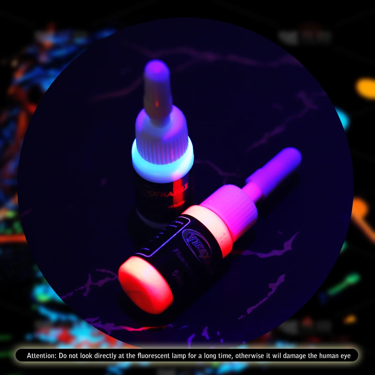 Fluorescent Tattoo Ink Kit 8 Color Safe Non-toxic Stylish Body Art Ink Kit That Glows