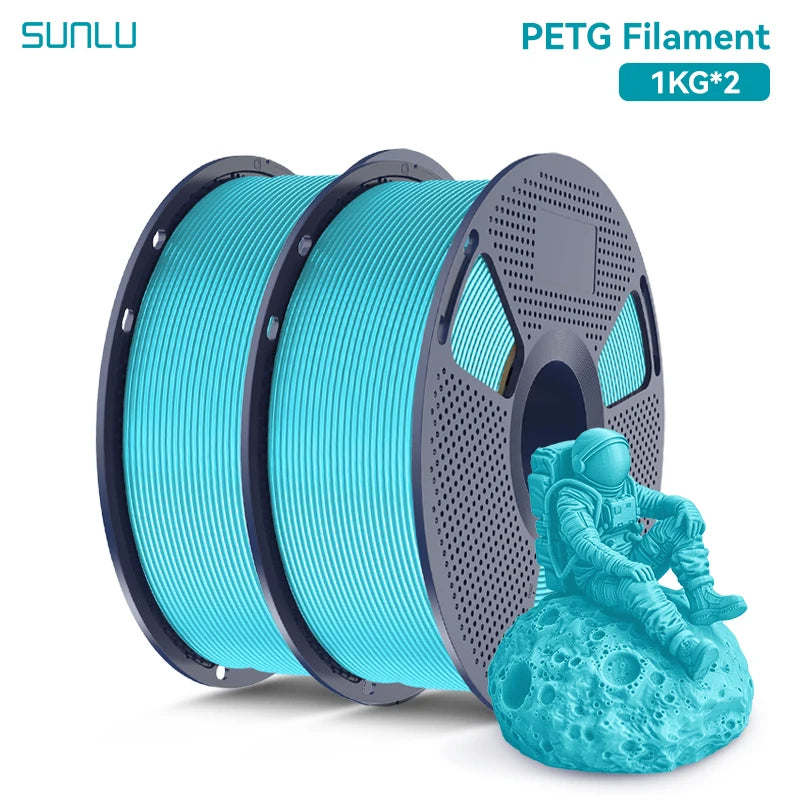 SUNLU 2KG PETG/PETG Clear Filament 1.75 ±0.02mm 1kg Spool (2.2lbs)