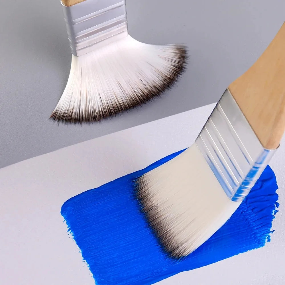 Beginner Brush Set - 9pcs Nylon Hair for Watercolor Acrylic Oil Painting