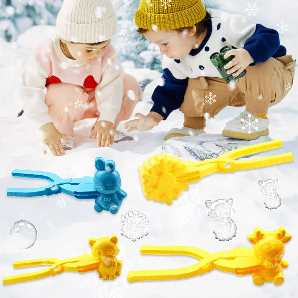 Cartoon Snow Mold with Handle Clay Ball Maker Plastic Creative Snowballs Mold