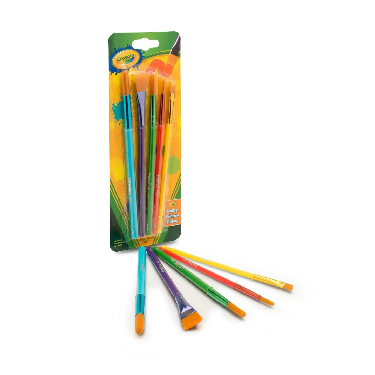 (3 pack) Crayola Paintbrush Set, 5 Paint Brush Styles