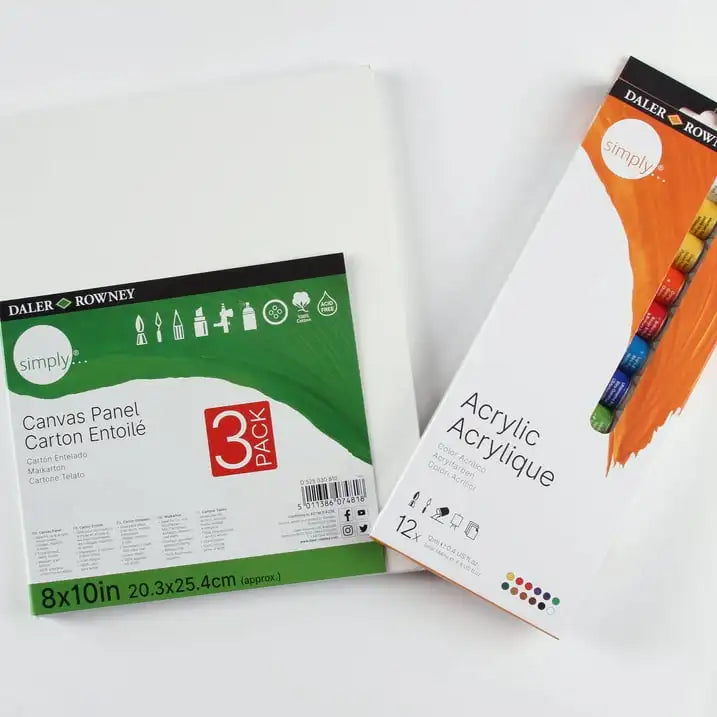(3 pack) Daler-Rowney Simply Canvas, 3D White Stretched, 6x6 inch, 4 Piece