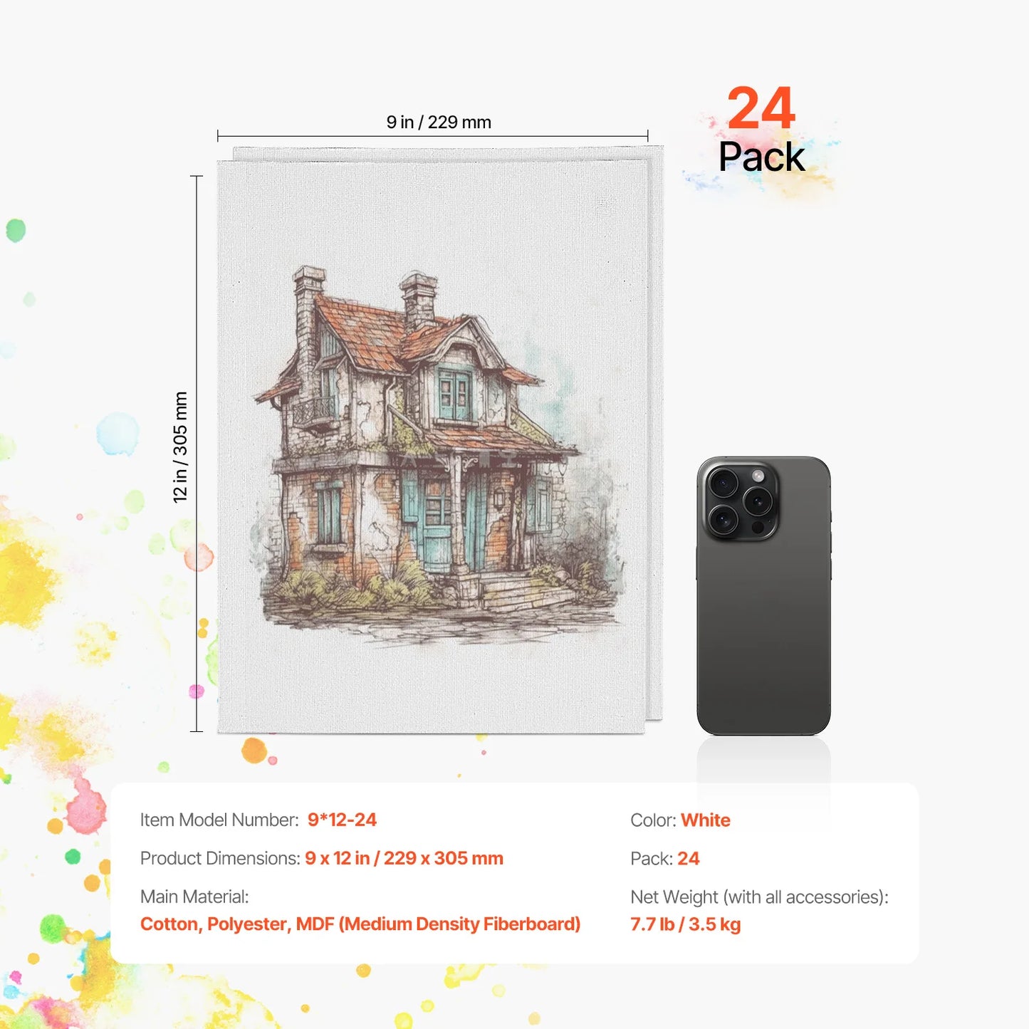 SucceBuy Canvas Boards Painting White Canvases Painting Canvas Panels