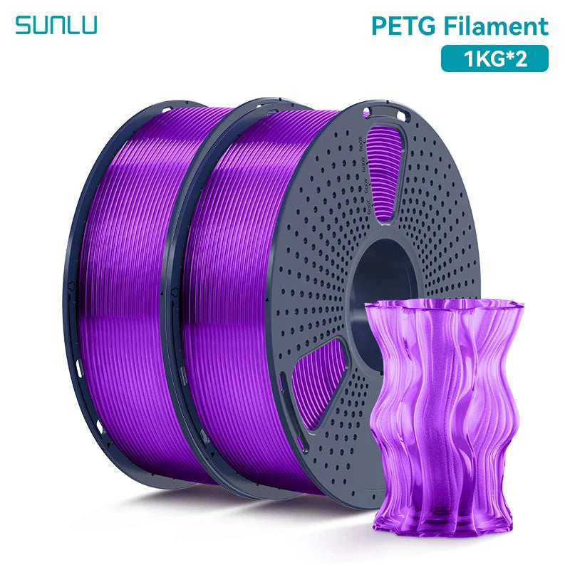 SUNLU 2KG PETG/PETG Clear Filament 1.75 ±0.02mm 1kg Spool (2.2lbs)