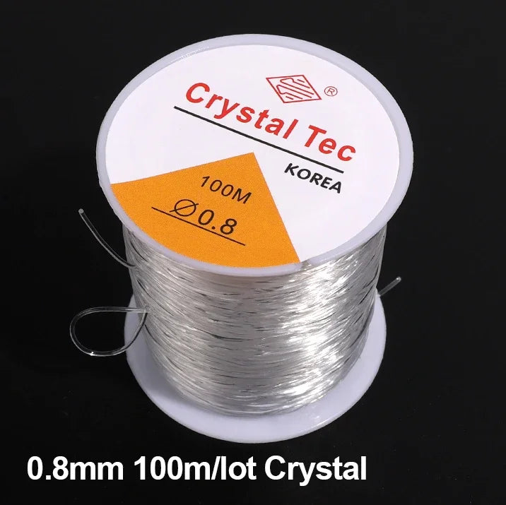 100m Strong Elastic Crystal Beading Thread Cord Jewelry Making Necklace Bracelet String Stretchable Thickness 0.5-1mm