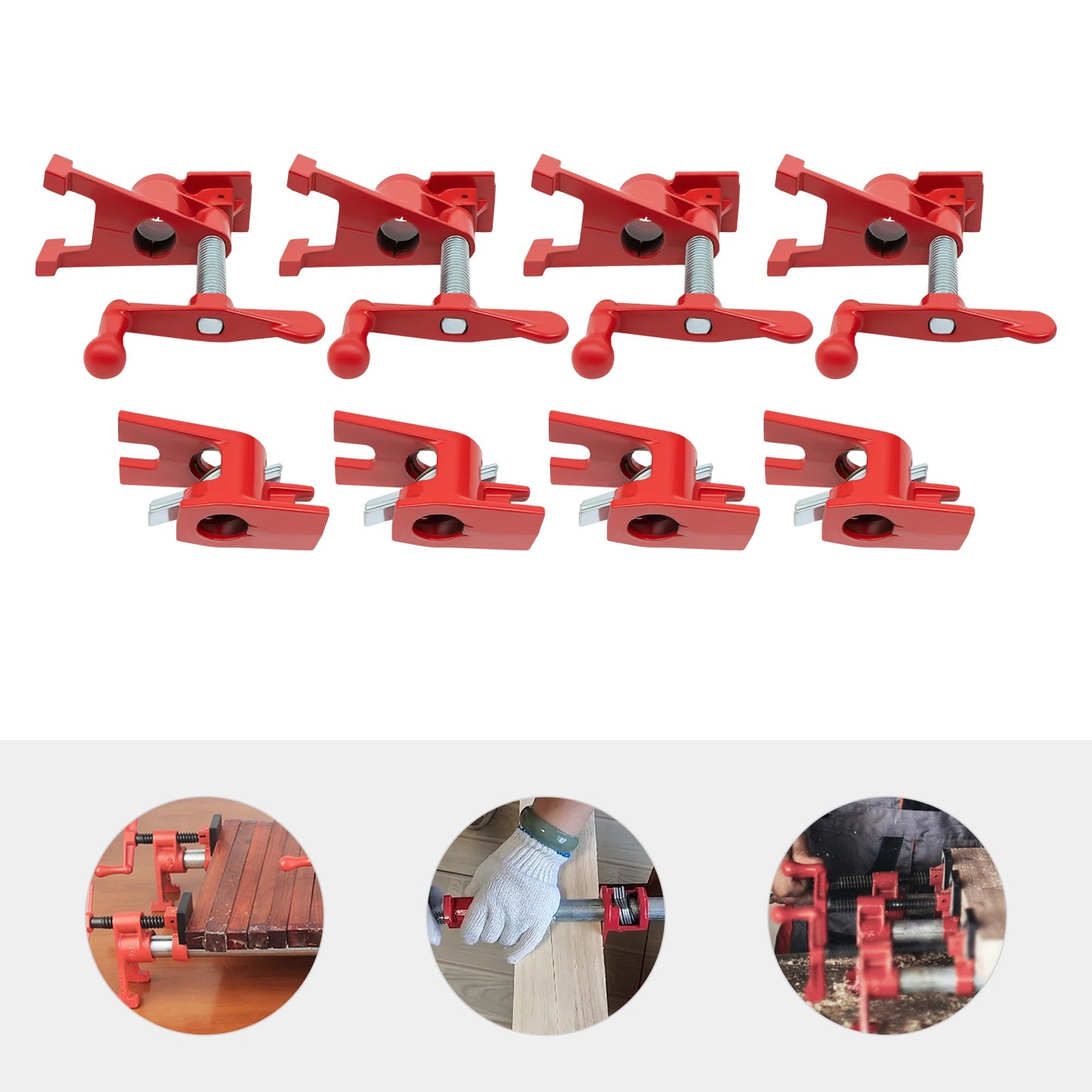 4Pcs Wood Gluing Pipe Clamp Set, 3/4" Set for Woodworking