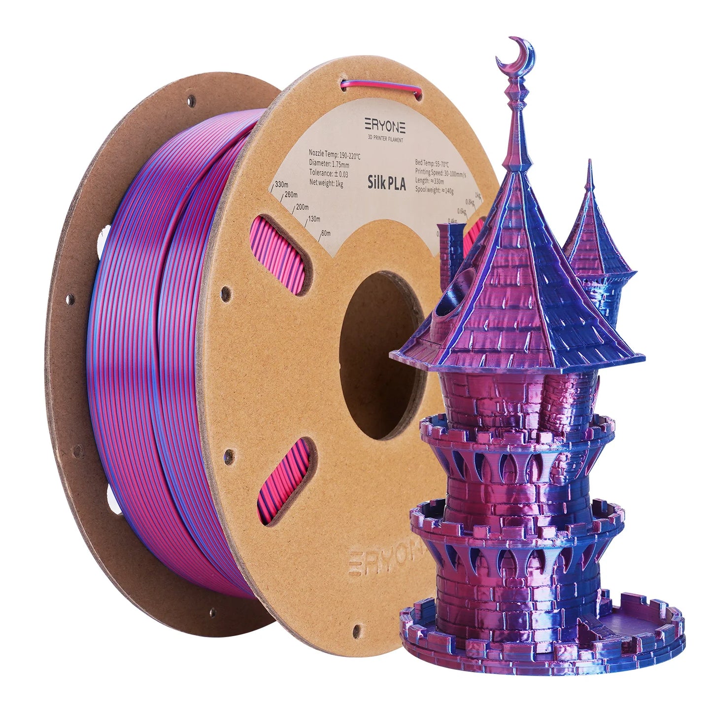 ERYONE Dual Color Series Silk PLA And Matte PLA 1KG 1.75mm Diameter High Quality Filament For FDM 3D Printing