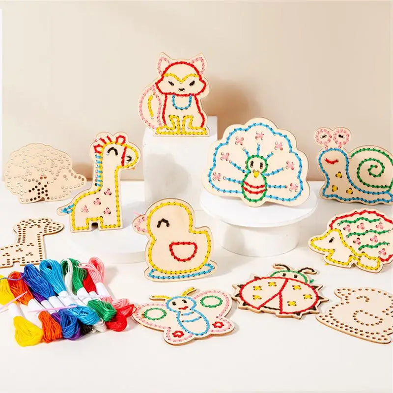 Toddler Sewing Kit Learn To Sew Threading Board Color Recognition Fine Motor Skills