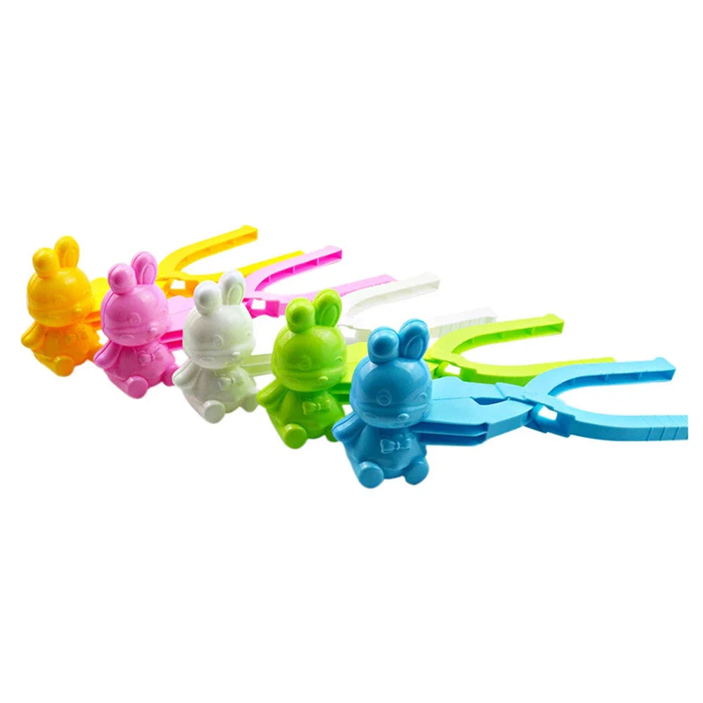 Cartoon Snow Mold with Handle Clay Ball Maker Plastic Creative Snowballs Mold