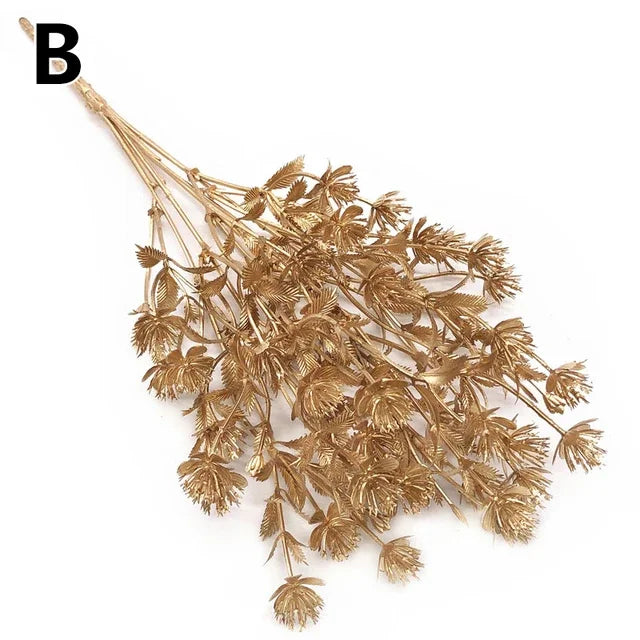 Simulation Leaf Wreath Artificial Plant Gold Silver Artificial Flower