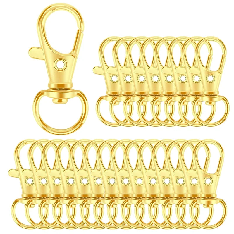 5/20/50/100Pcs Key Chain Clip Hooks Swivel Clasps Lanyard Snap Hook Lobster Claw Clasp for Keychain (32mm)