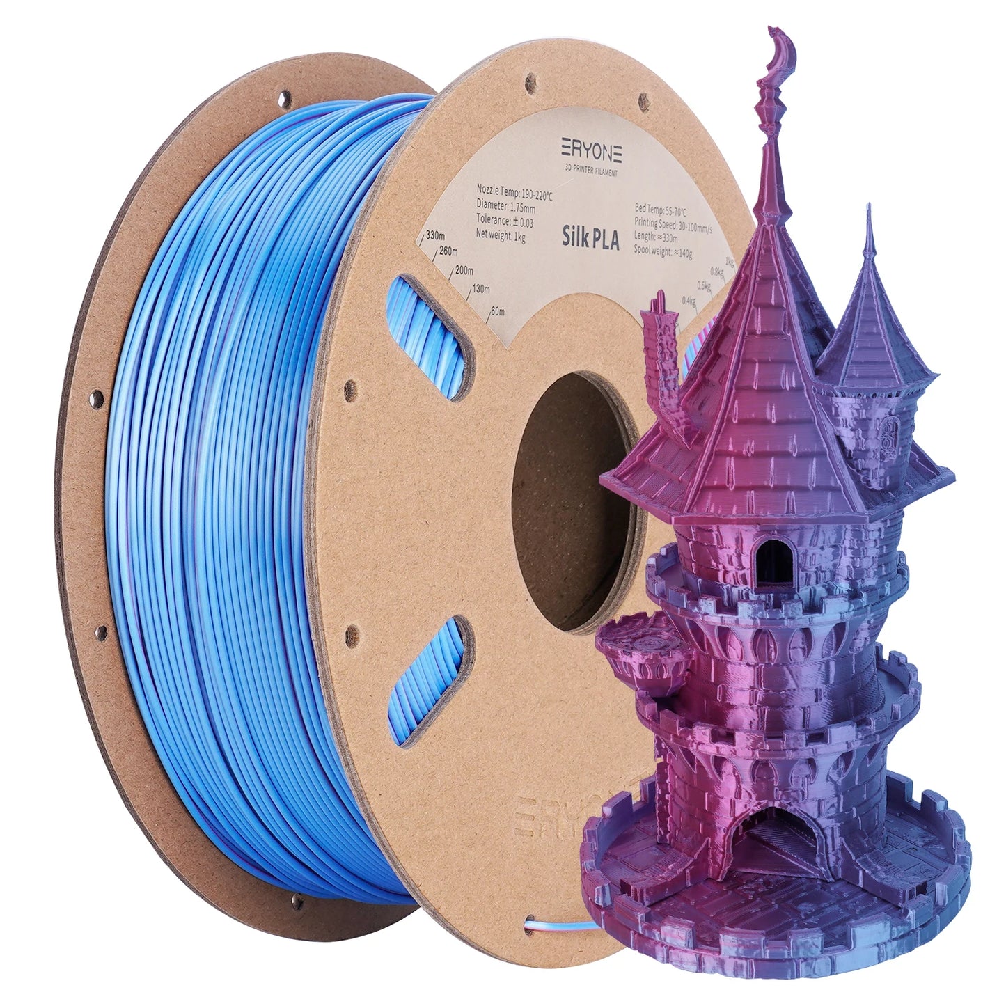 ERYONE Dual Color Series Silk PLA And Matte PLA 1KG 1.75mm Diameter High Quality Filament For FDM 3D Printing
