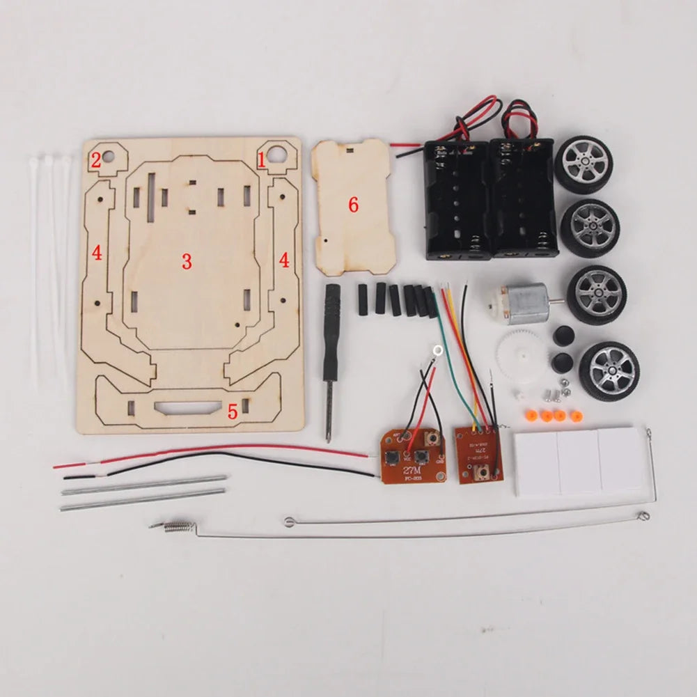 Wooden RC Car Kit DIY Vehicle Model Teaching Learning STEM Project