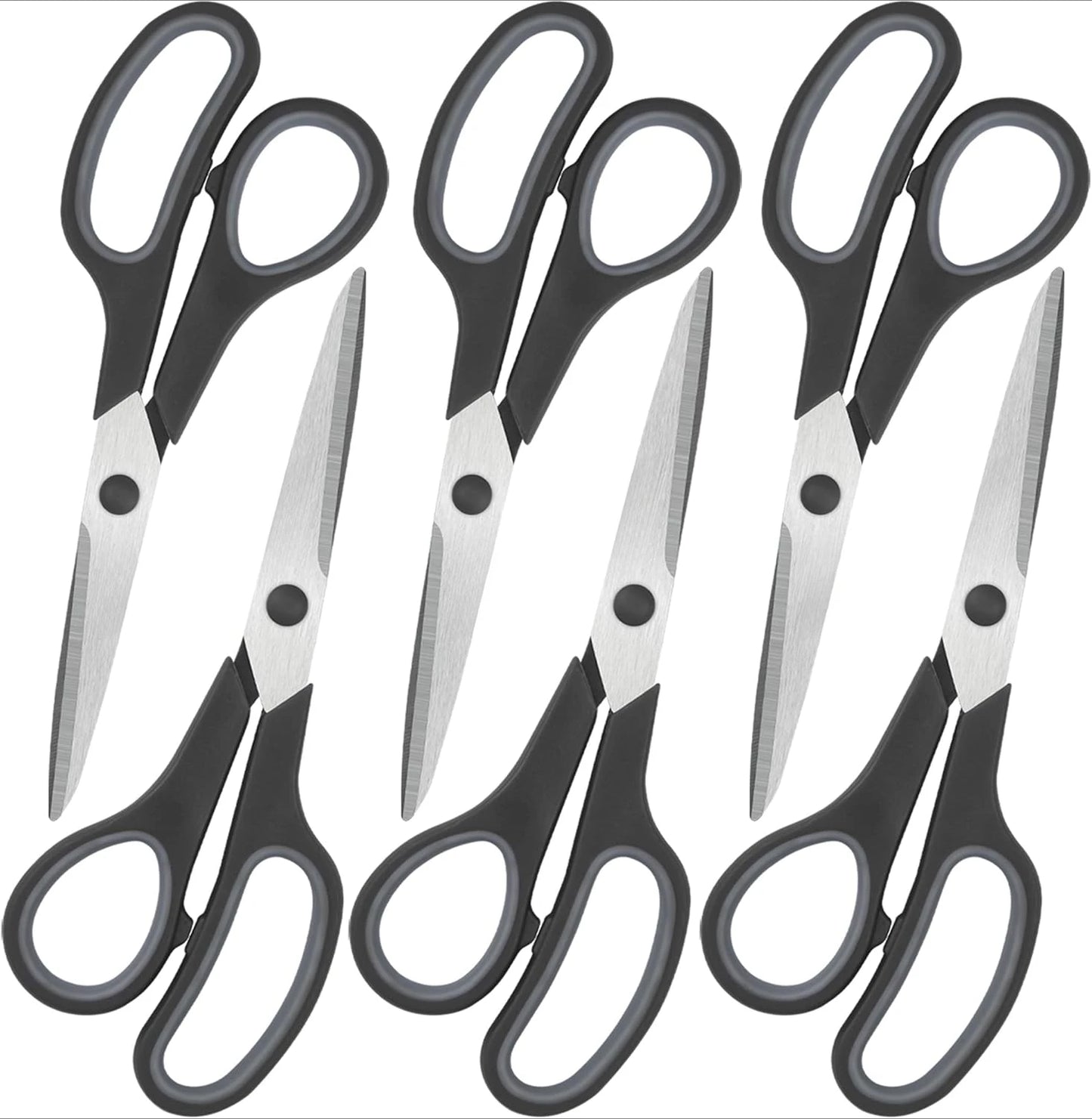 8" Scissors All Purpose 6 Pack - Comfort-Grip Sharp