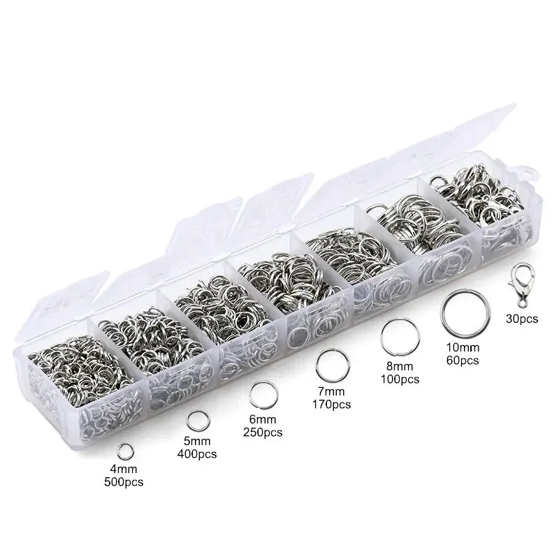 Zinc Alloy Open Jump Rings Lobster Clasps Bracelet Necklace Chain Accessories Kits