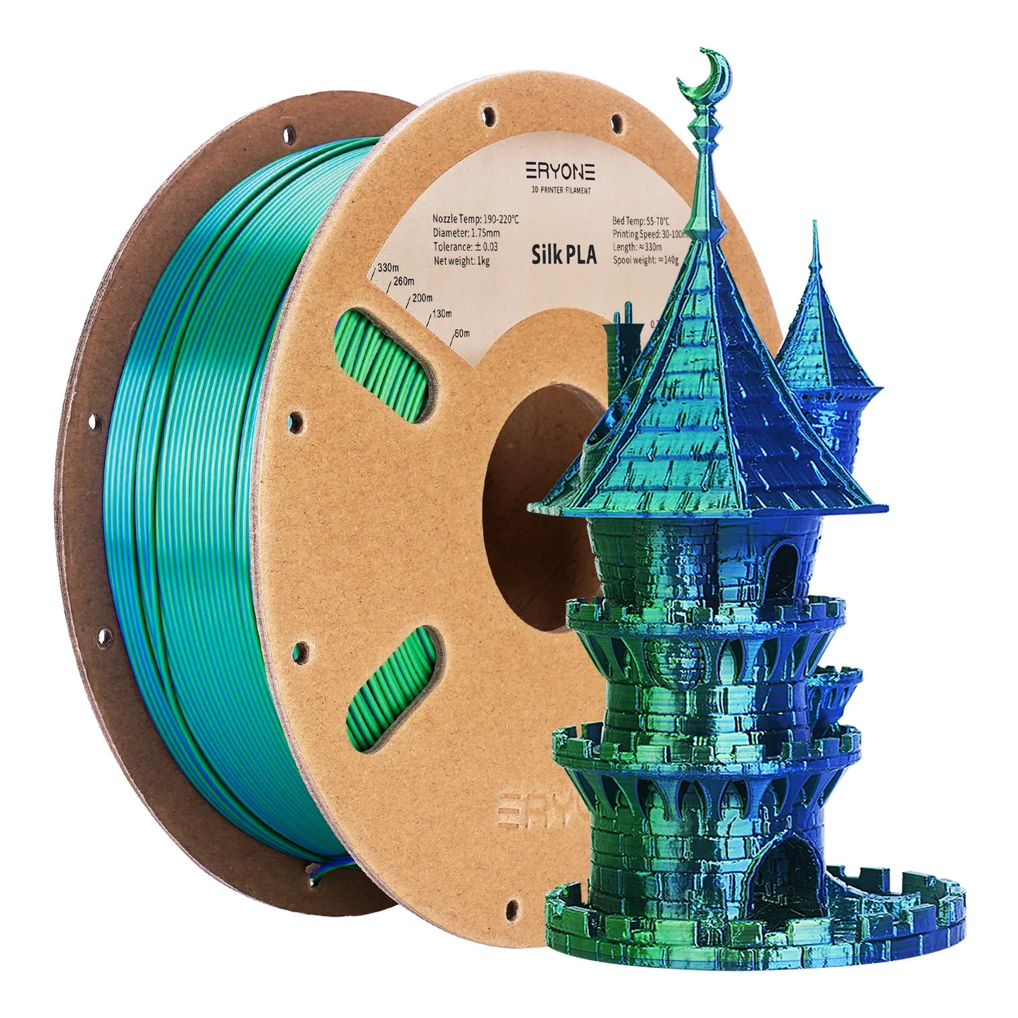 ERYONE Dual Color Series Silk PLA And Matte PLA 1KG 1.75mm Diameter High Quality Filament For FDM 3D Printing