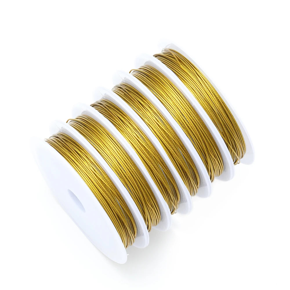 1 Roll Resistant Strong Line 0.3/0.5/0.6mm Stainless Steel Beading Wire Jewelry Cords String