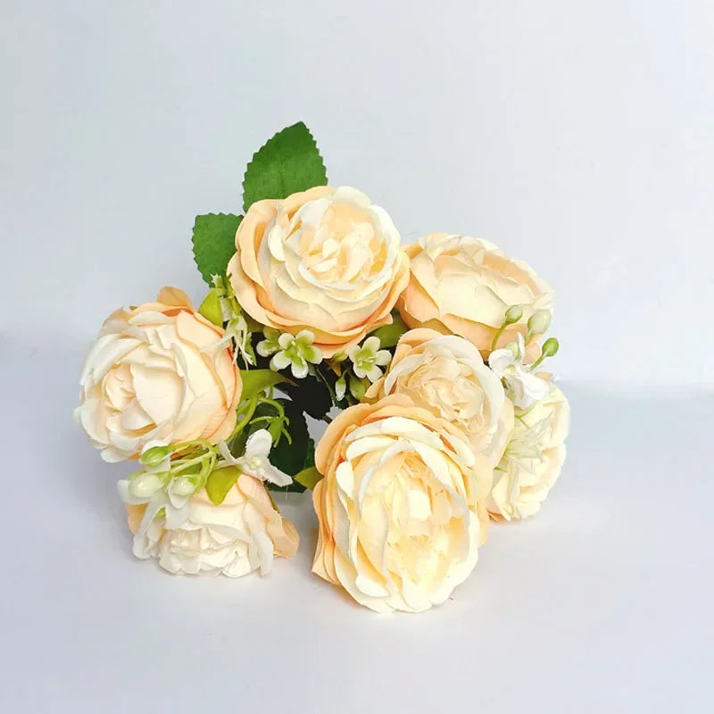 7 heads high quality peony Artificial flowers silk peonies bouquet Rose hydrangea