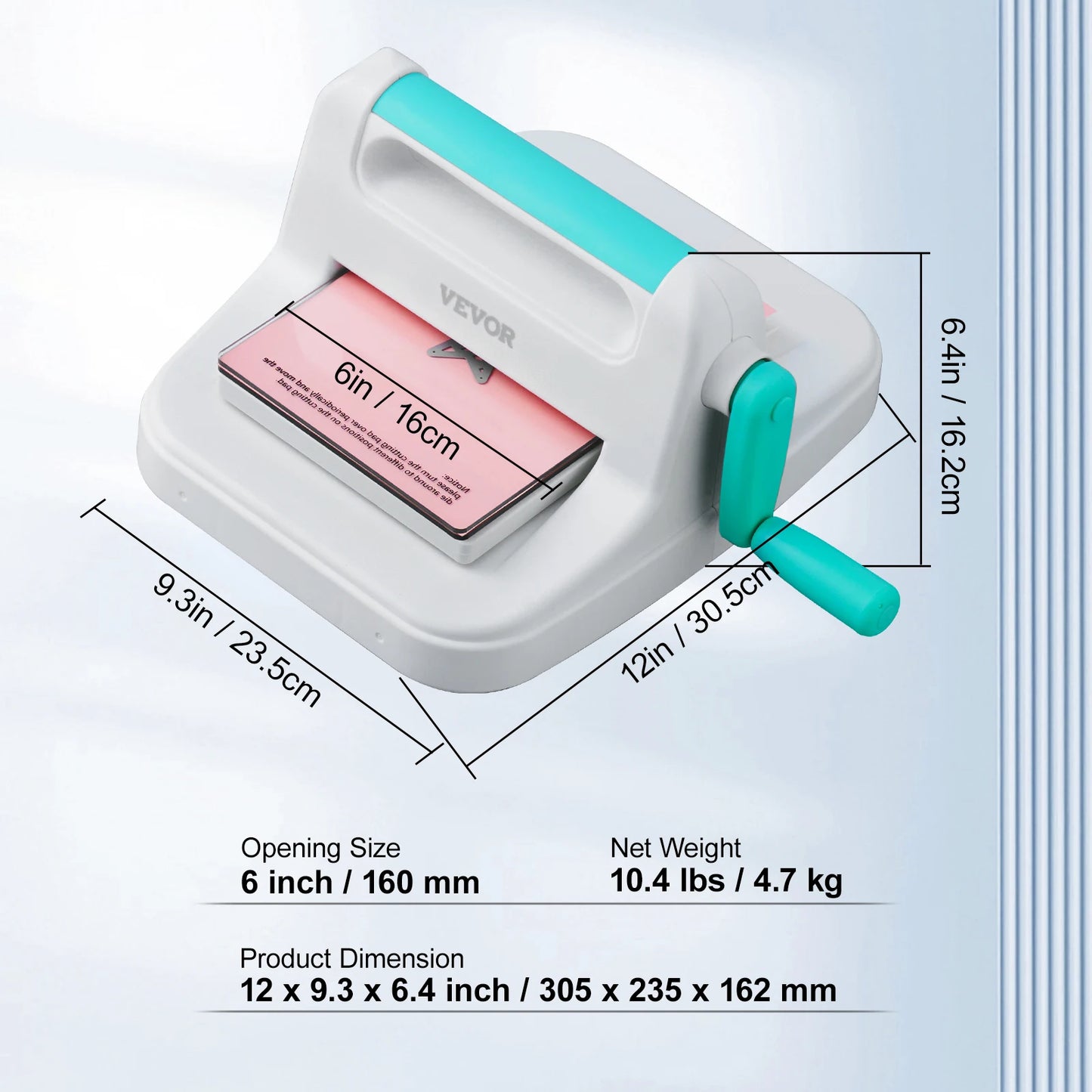 VEVOR 6/9in Manual Die Cutting Embossing Machine Mini Opening Scrapbooking Handmake Tools