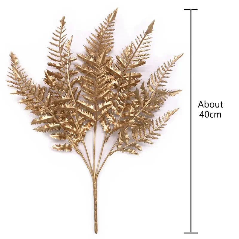 Simulation Leaf Wreath Artificial Plant Gold Silver Artificial Flower