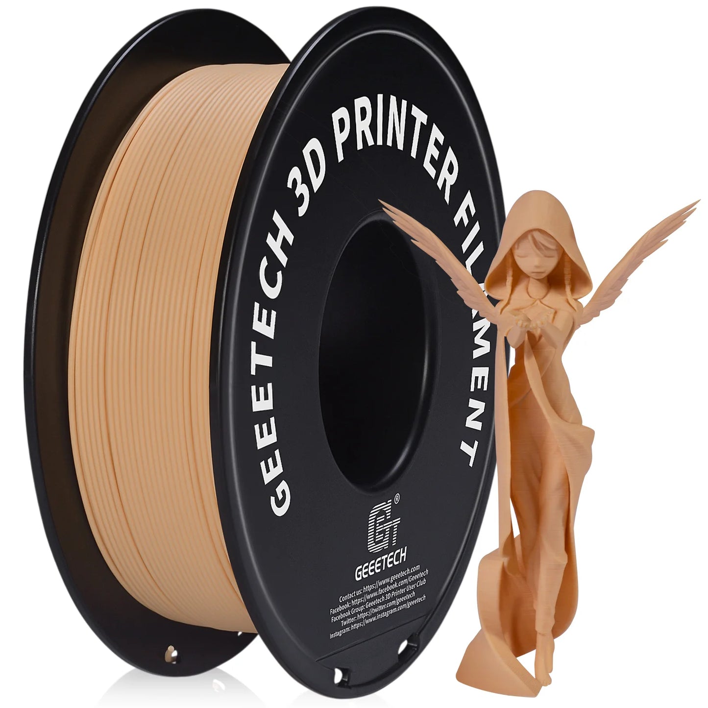 Geeetech Matte Filament PLA 1.75mm 1kg Spool (2.2lbs), 3d printer Material polylactic acid, frosted texture, Vacuum packaging