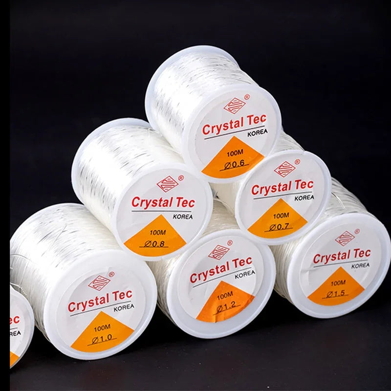 100m Strong Elastic Crystal Beading Thread Cord Jewelry Making Necklace Bracelet String Stretchable Thickness 0.5-1mm