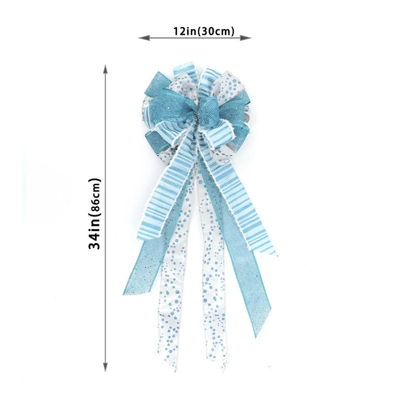 Glittering Sequin Bow Tie Christmas Tree Topper Decoration