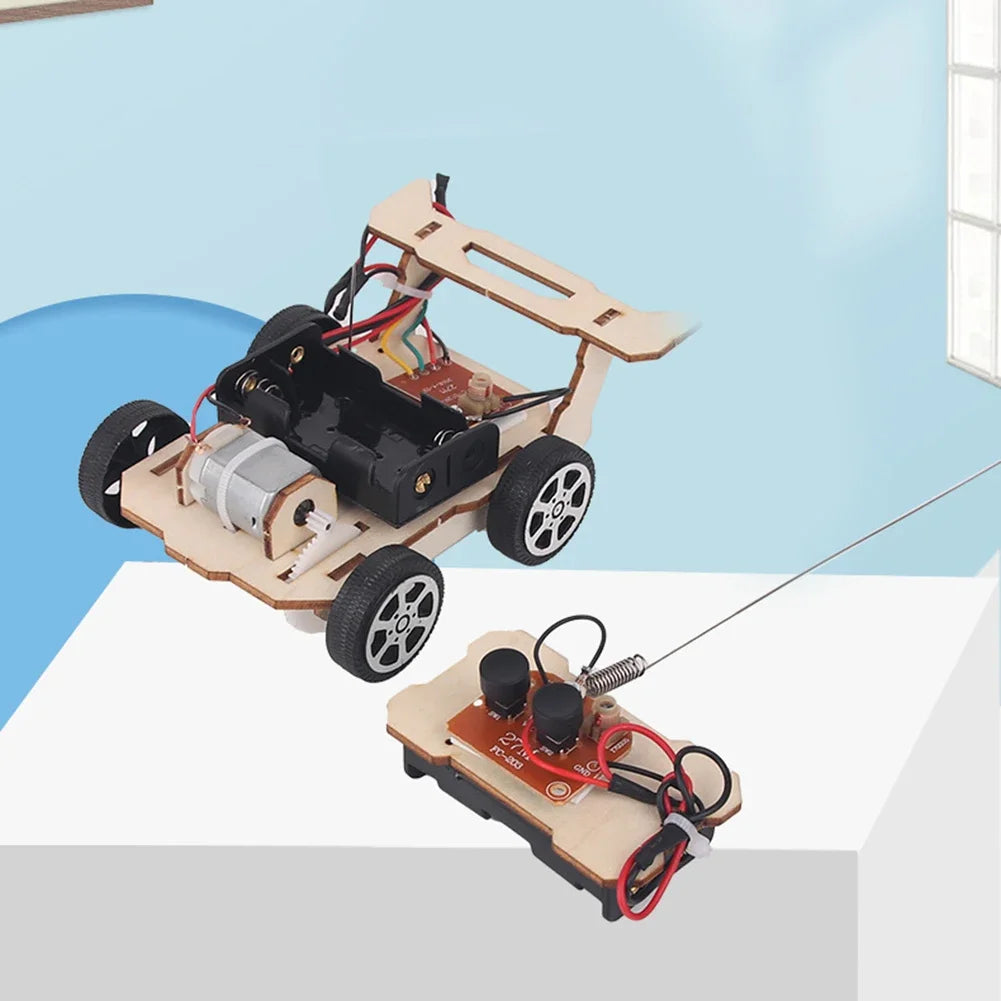 Wooden RC Car Kit DIY Vehicle Model Teaching Learning STEM Project