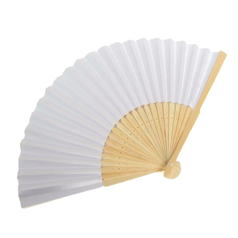 Blank White DIY Paper Decorative Fans Hand Practice Paper Fan Elegant for Calligraphy Drawing