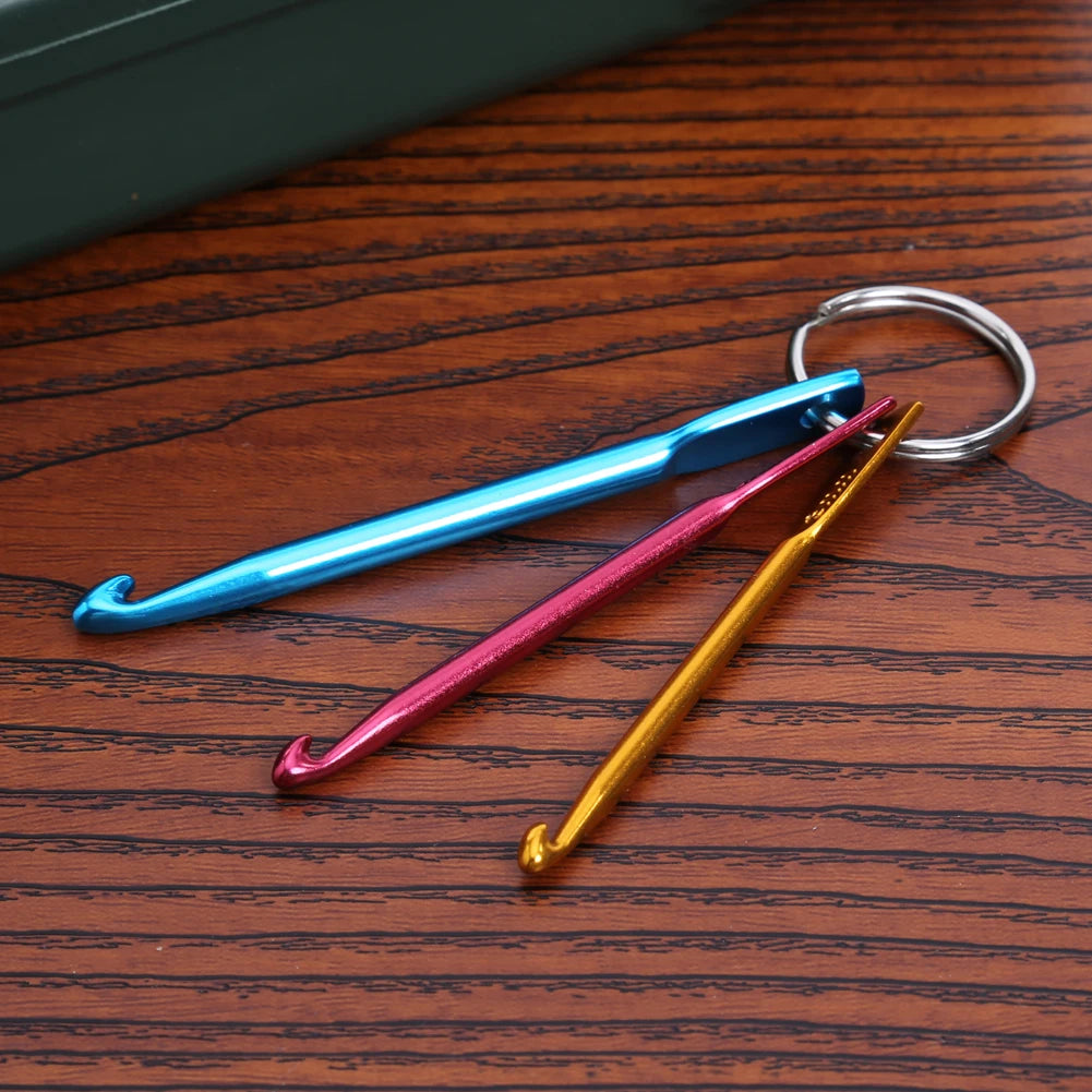 3pcs Stitching Crochet Multicolor Aluminium Portable Knitting Kits Mini for Beginners Adults