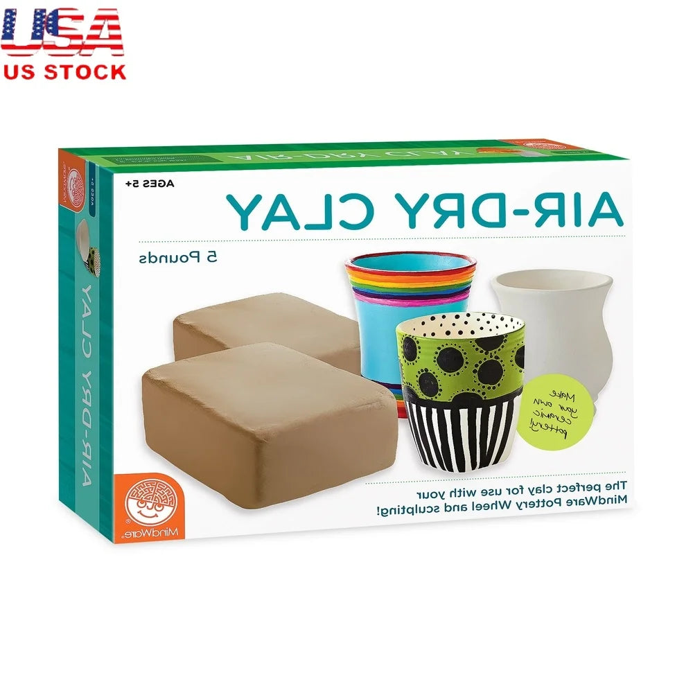 5 lb Air Dry Clay Refill Kids Includes Illustrated Instructions Coil and Pinch Pot Making Easy Molding Safe Pottery Craft
