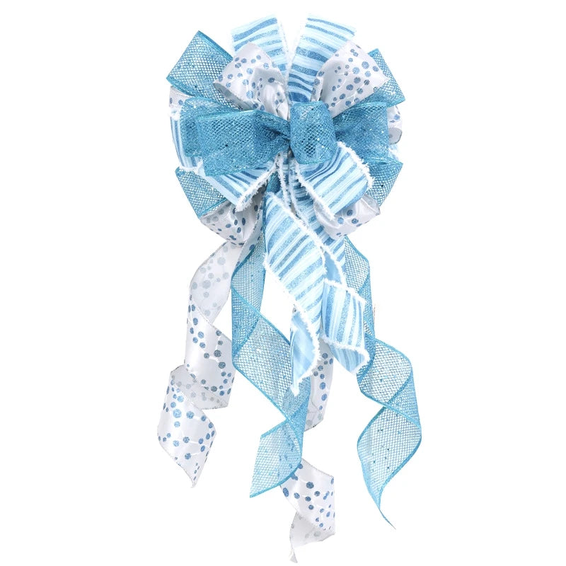 Glittering Sequin Bow Tie Christmas Tree Topper Decoration