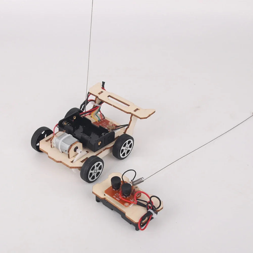 Wooden RC Car Kit DIY Vehicle Model Teaching Learning STEM Project