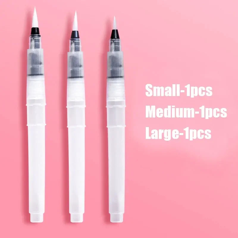 3/7pcs Watercolor Brush Pens Water Storage Function Painting Brushes For Watercolor