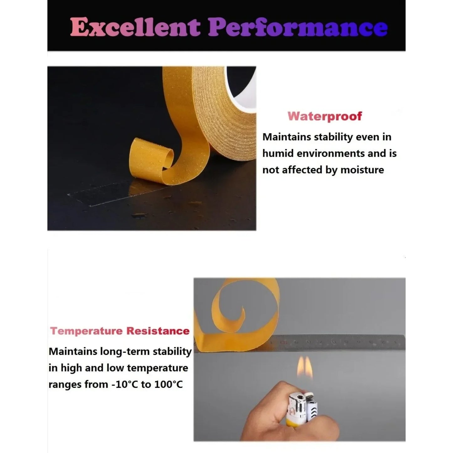 Ultra-thin double-sided tape 1 inch x 66 feet clear