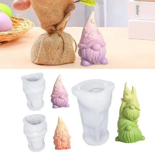 New Faceless Dwarf Silicone Molds 3D Gnome Fondant Scented Candle Clay Plaster Resin